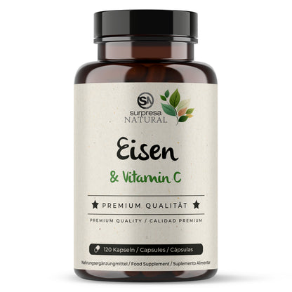 Eisen Natürlich Kapseln Dose – 14mg pflanzliches Eisen aus Curryblatt