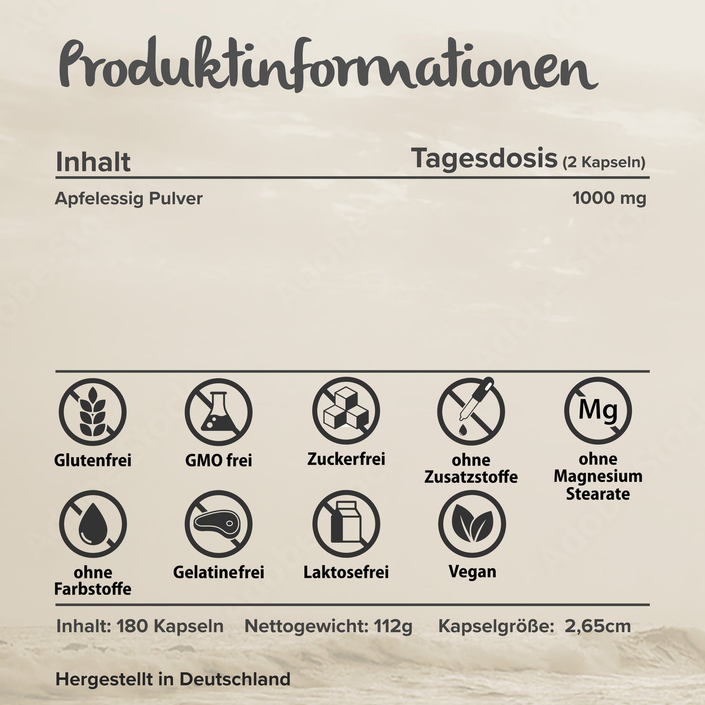 Apfelessig Kapseln Facts – hochdosiert, vegan