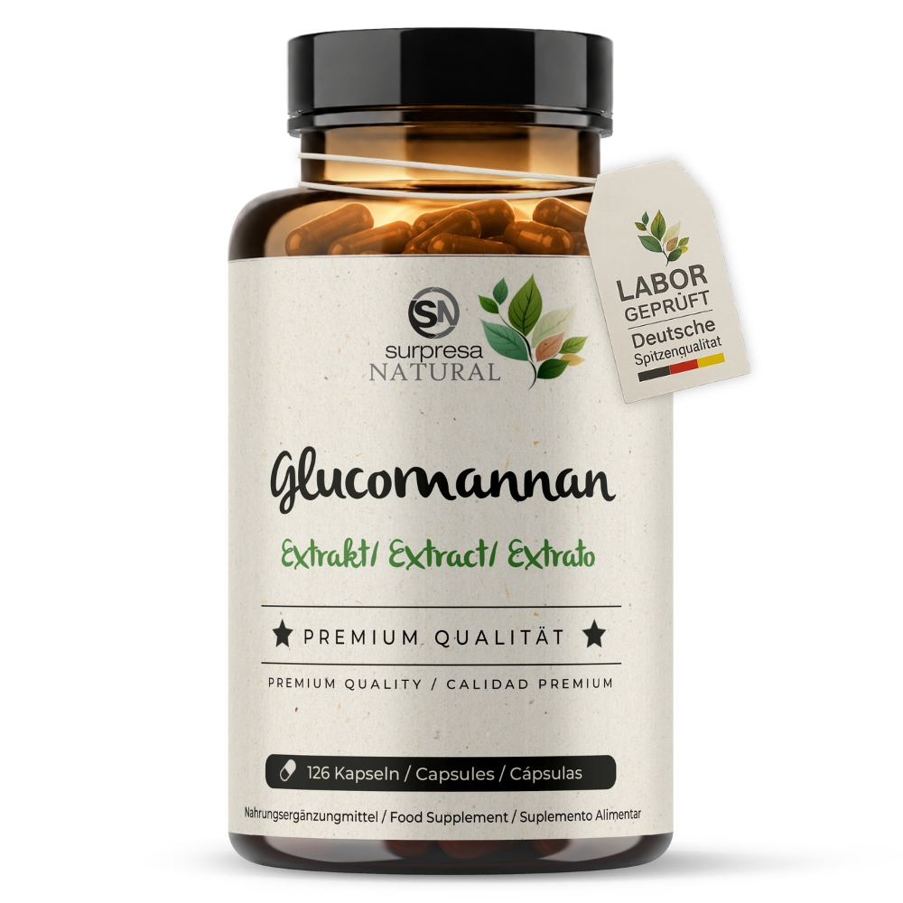 Glucomannan Kapseln Dose – aus Konjak-Wurzel, vegan