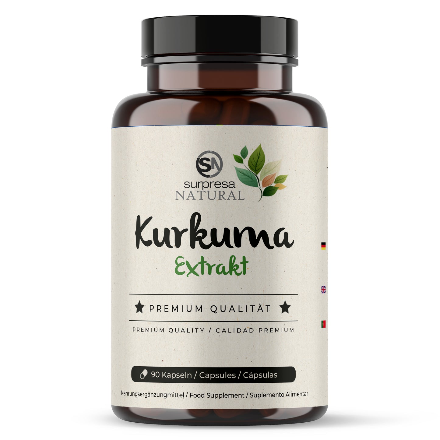 Kurkuma Kapseln Dose – Curcumin mit Piperin, hochdosiert