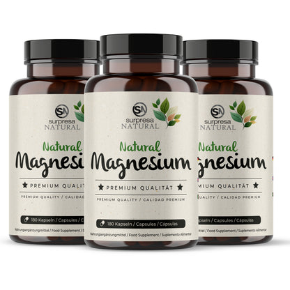 Magnesium Natürlich 3er Sparpack – 3 Dosen Mengenrabatt, vegan