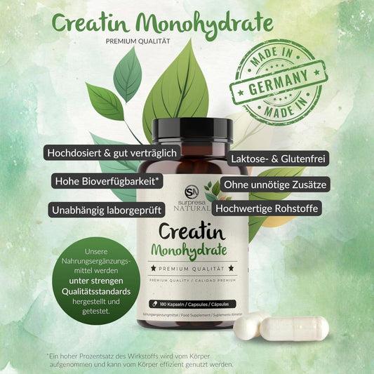 Kreatin Monohydrat hochdosiert – Premium Qualität, vegan