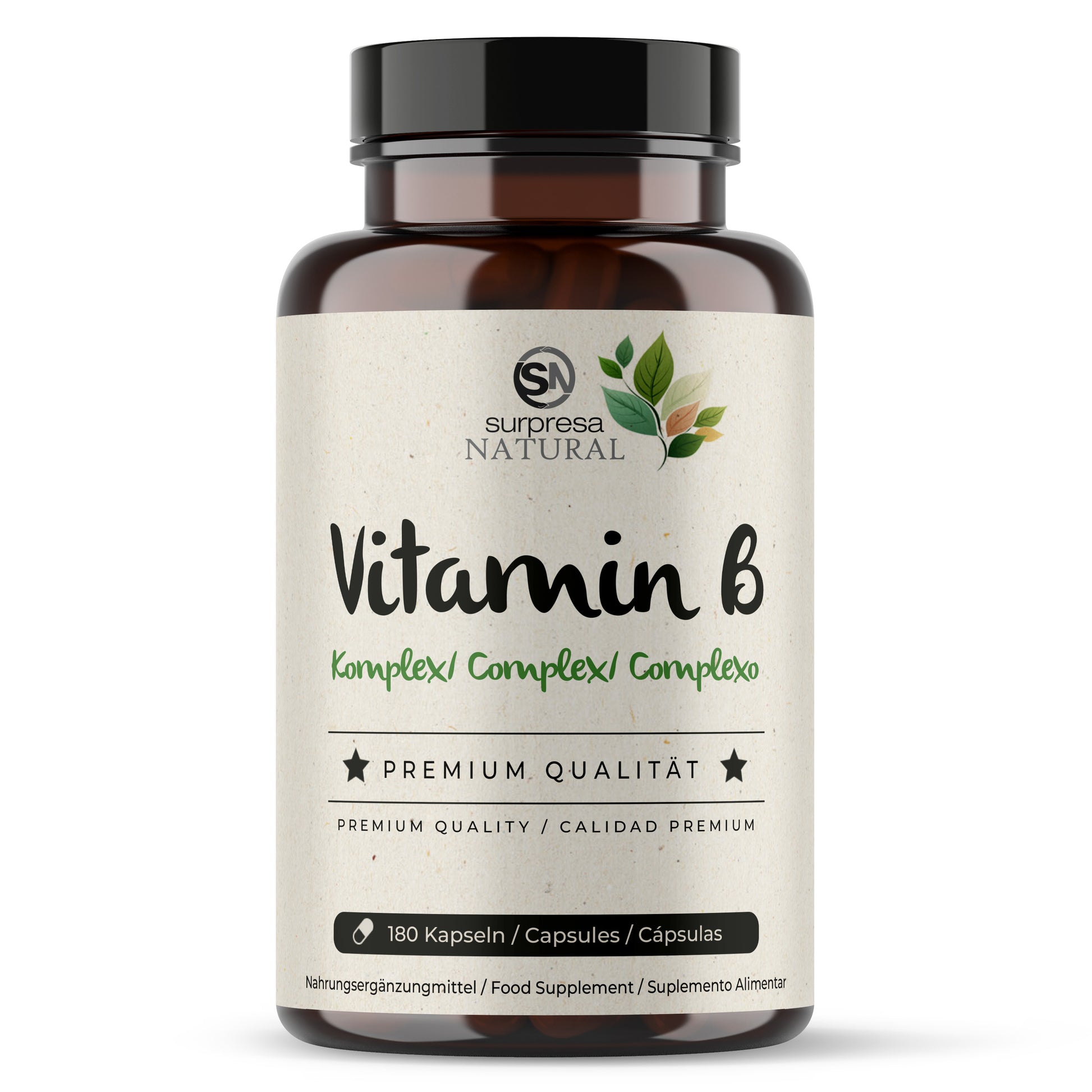 Vitamin B Komplex Kapseln Dose – alle 8 B-Vitamine, hochdosiert