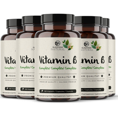 Vitamin B Komplex 5er Sparpack – Made in Germany, vegan