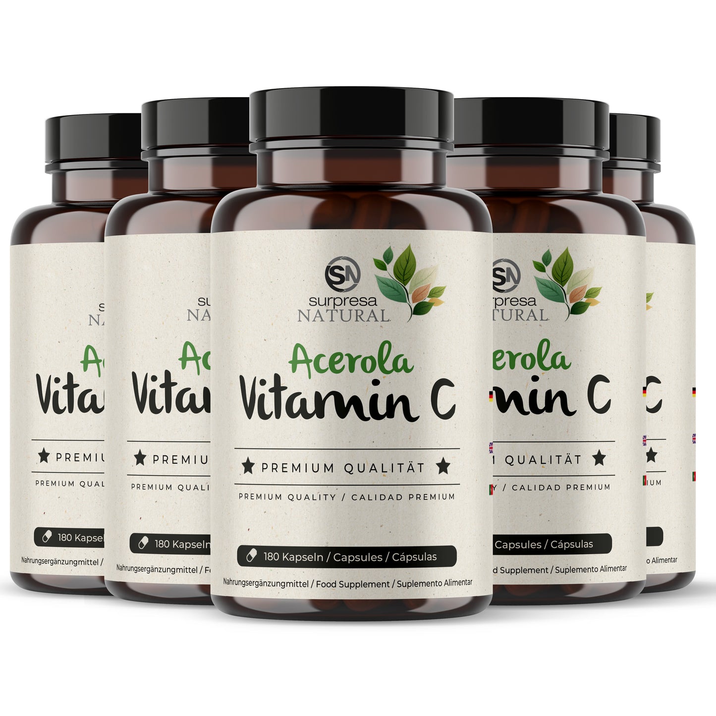 Vitamin C Acerola 5er Sparpack – Made in Germany, hochdosiert