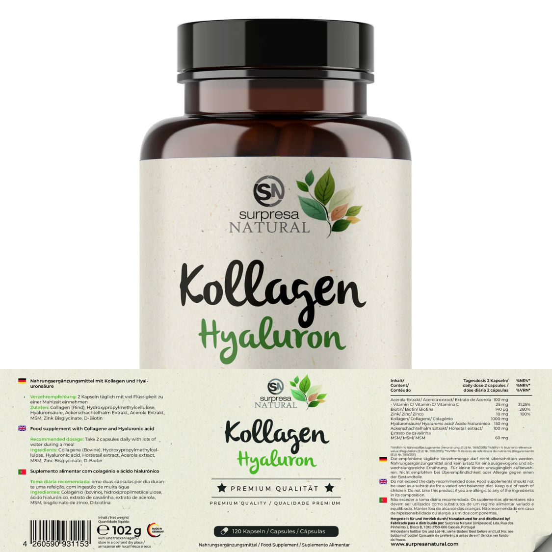 Hautjugend Trio – Haut & Haar Komplex mit Biotin, Zink und Selen für gesunde Haut, kräftige Haare und feste Nägel
