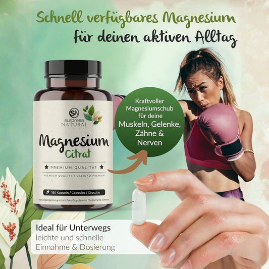 Magnesium Citrat für Muskelfunktion – EFSA-bestätigt, vegan