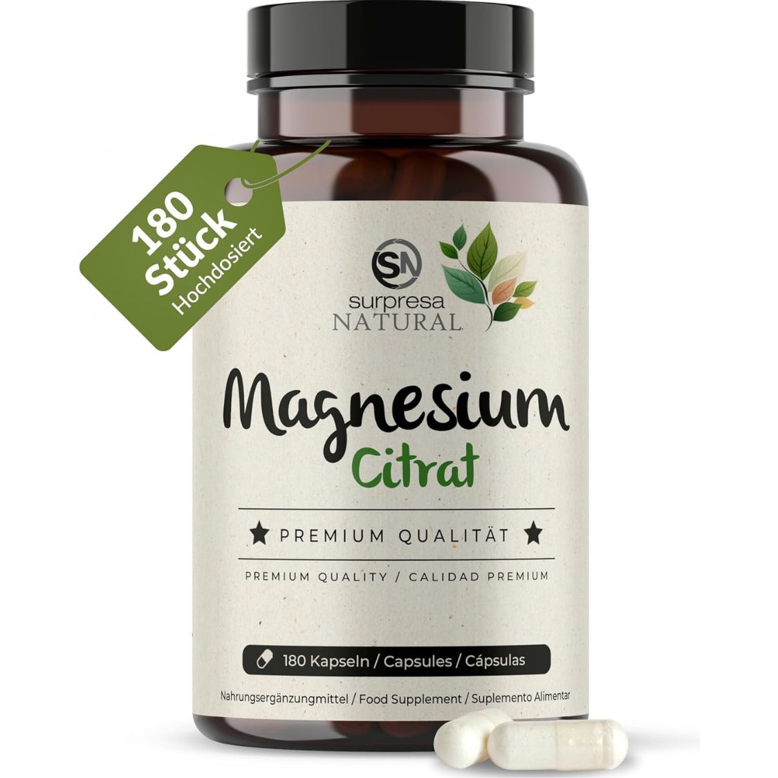Magnesium Citrate Kapseln Dose – 1500mg organisches Magnesium