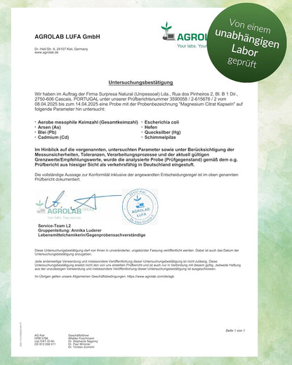 Magnesium Citrat aus Deutschland – hochbioverfügbar, vegan