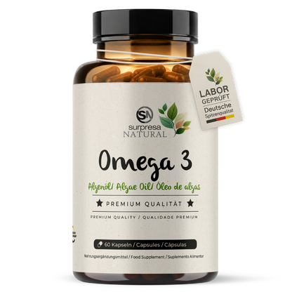 Omega 3 Algenöl Kapseln Dose – Omega 3 aus Algenöl, 60 Kapseln