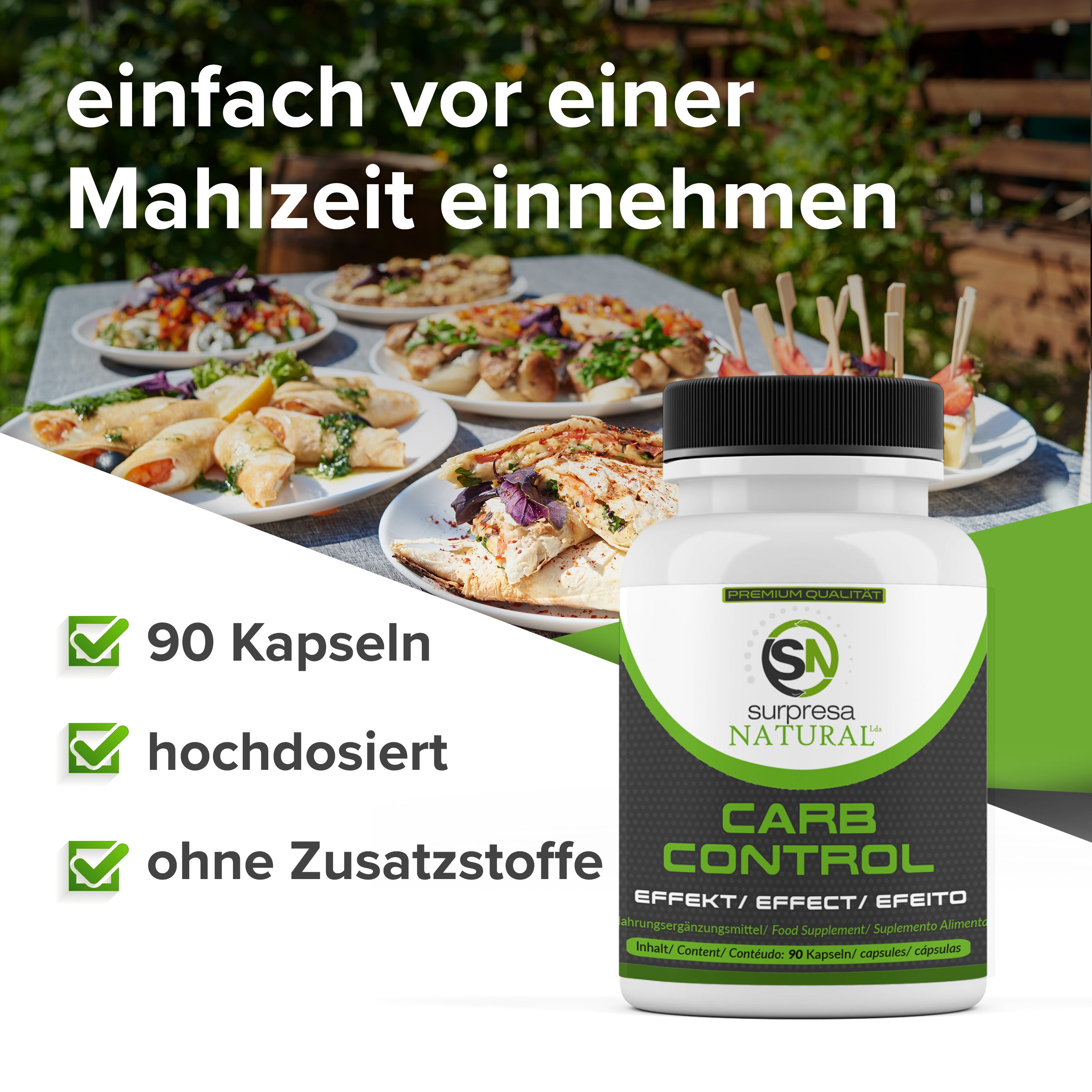 "Carb Control" Kohlenhydratblocker: 90 Kapseln, hochdosiert